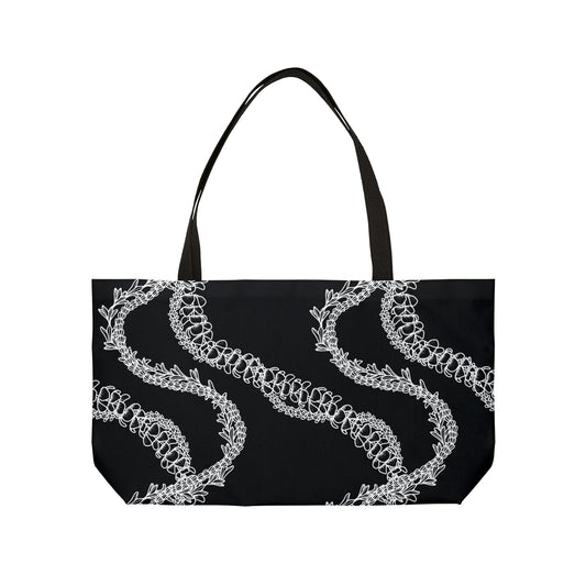 Black Curvy Lei Weekender Tote Bag