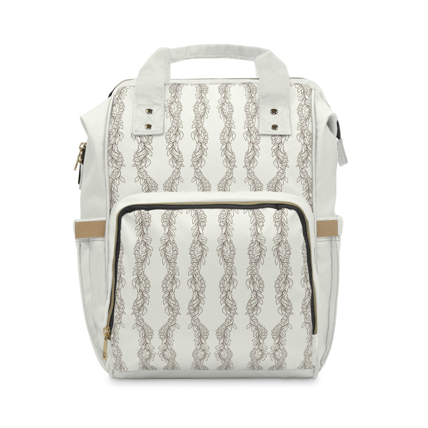 Cream Maile & Crownflower Multifunctional Diaper Backpack