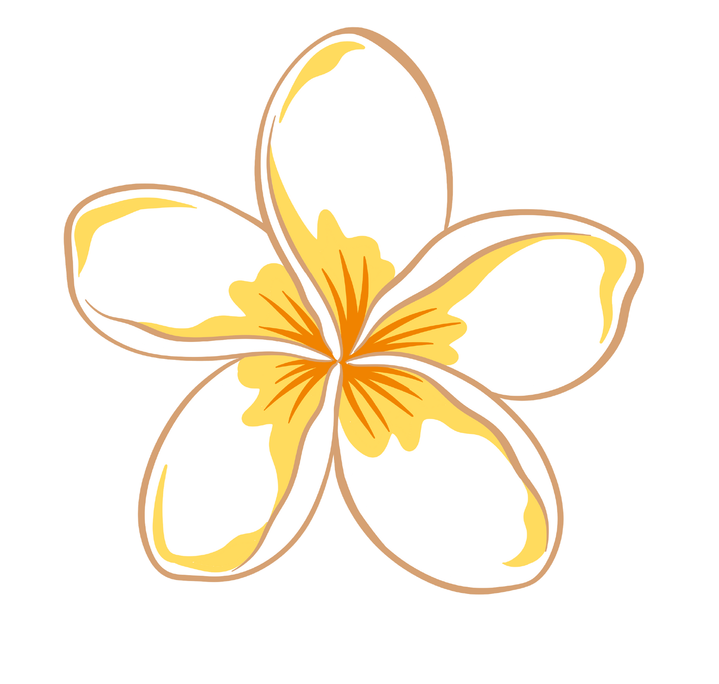 White Plumeria Sticker