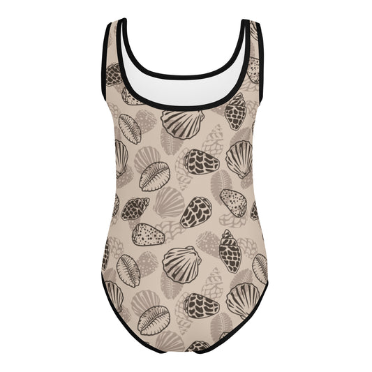 Light Brown Seashell Kids Swimsuit (Little kids 2t-7)