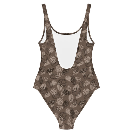 Dark Brown Seashell One-Piece