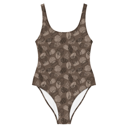 Dark Brown Seashell One-Piece