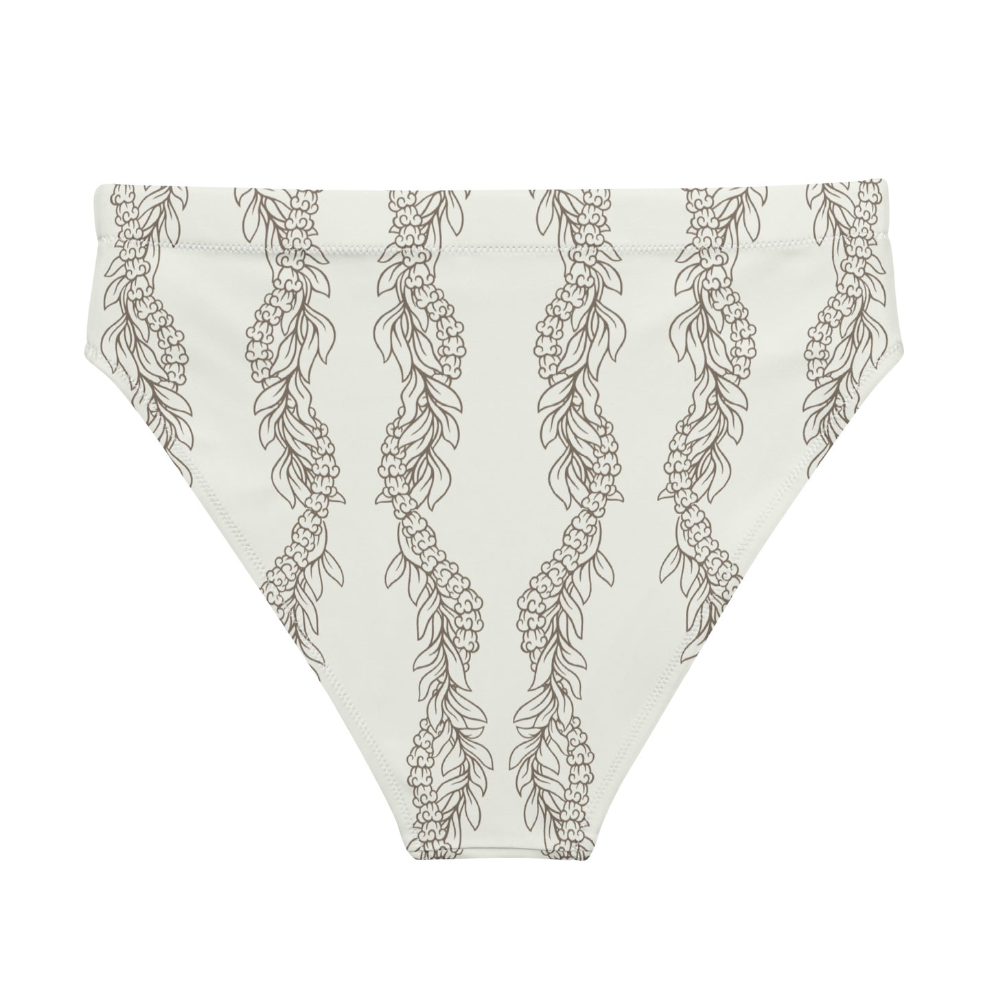 Cream Maile & Crownflower high-waisted bikini bottom