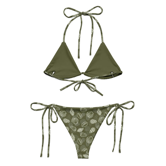 Green Seashell 2 piece string bikini