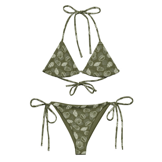 Green Seashell 2 piece string bikini