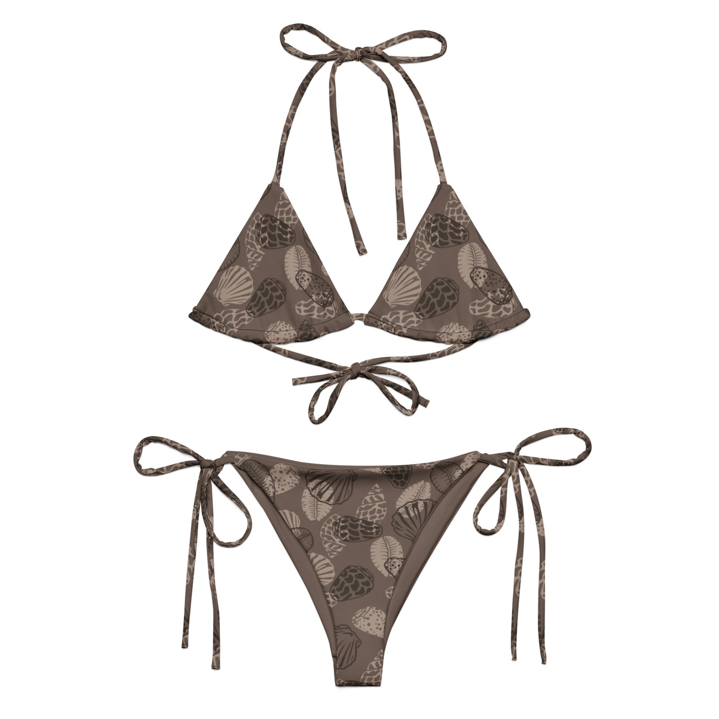 Dark Brown Seashell string bikini