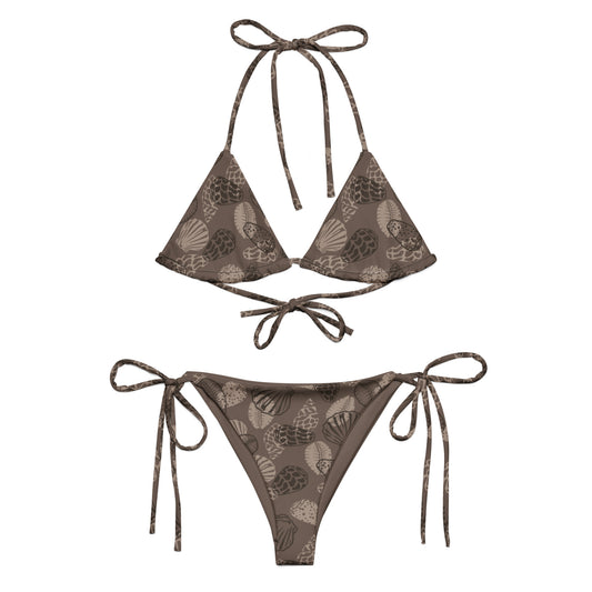 Dark Brown Seashell string bikini