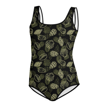 Black Seashell Kids Swimsuit (Big kids 8-20)