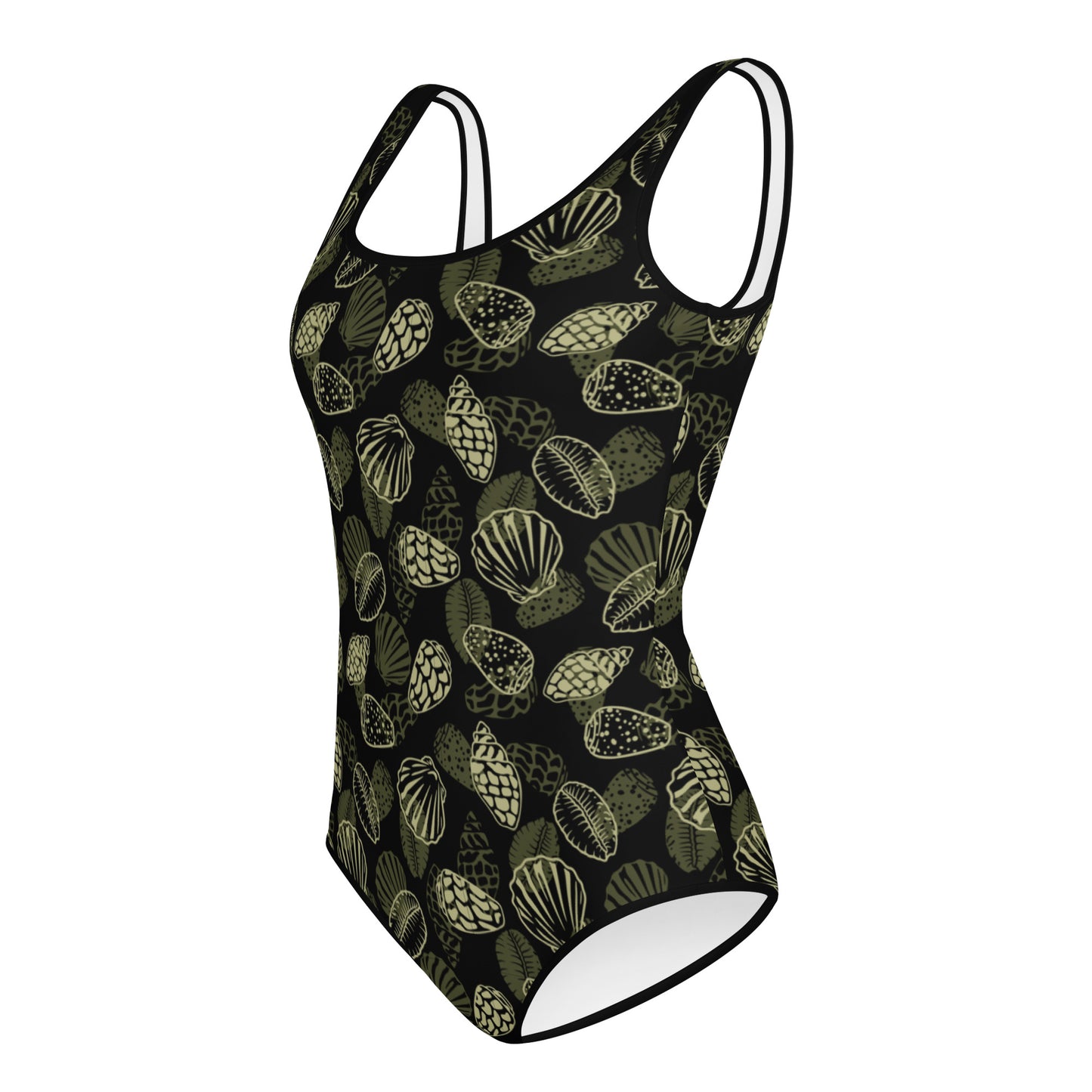 Black Seashell Kids Swimsuit (Big kids 8-20)