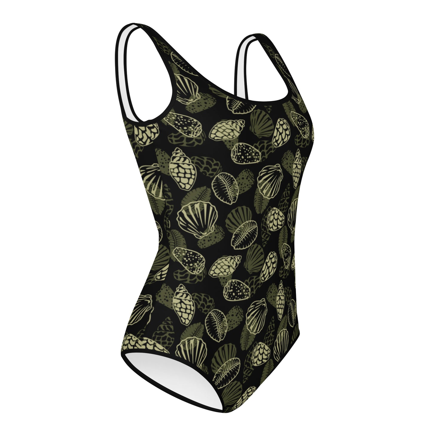 Black Seashell Kids Swimsuit (Big kids 8-20)